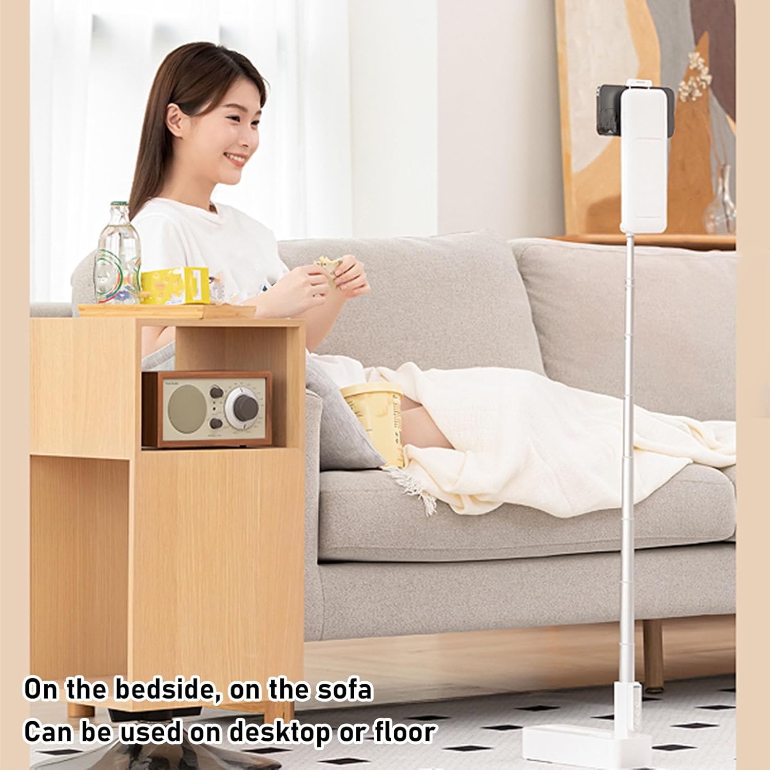 Supporto Selfie Estensibile con Luce LED 5 Luminosità - immagine 2