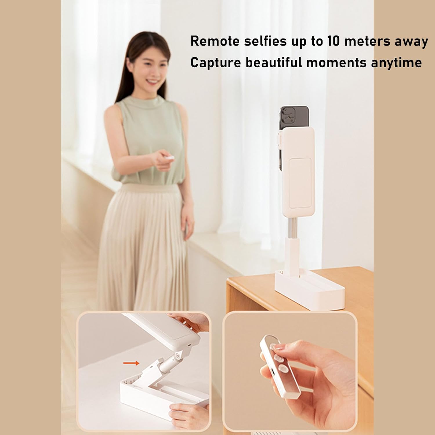 Supporto Selfie Estensibile con Luce LED 5 Luminosità - immagine 5