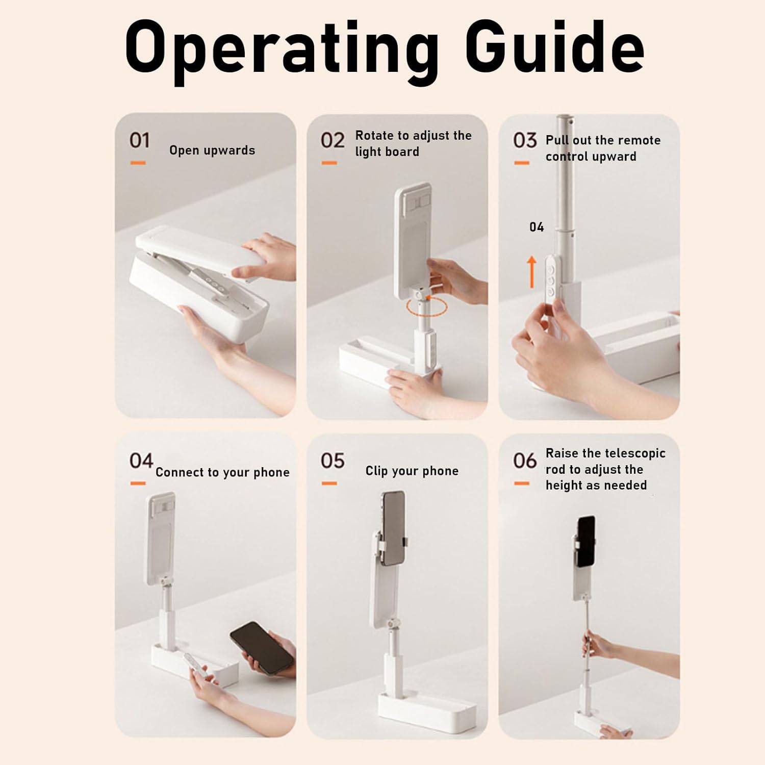 Supporto Selfie Estensibile con Luce LED 5 Luminosità - immagine 8