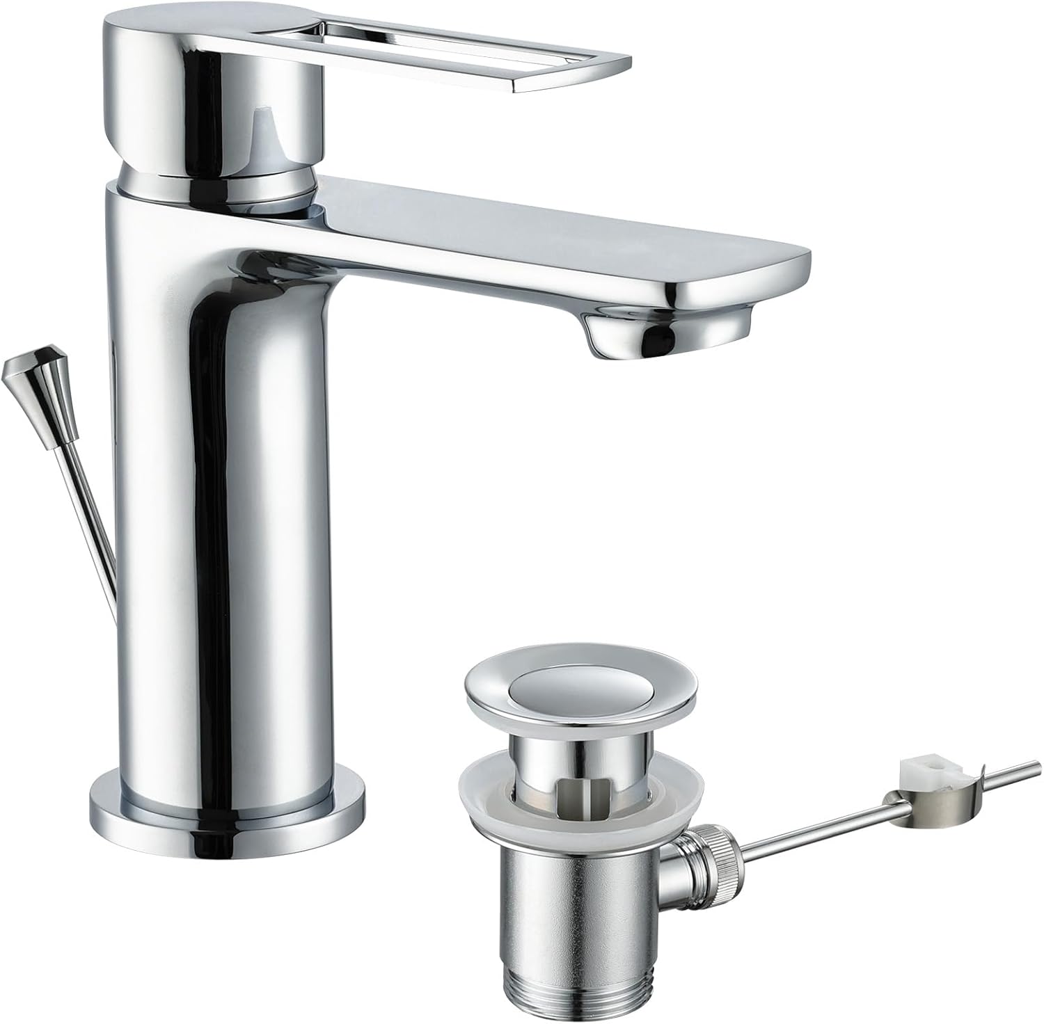 Rubinetto Miscelatore Monocomando per Lavabo, Cromato - immagine 1