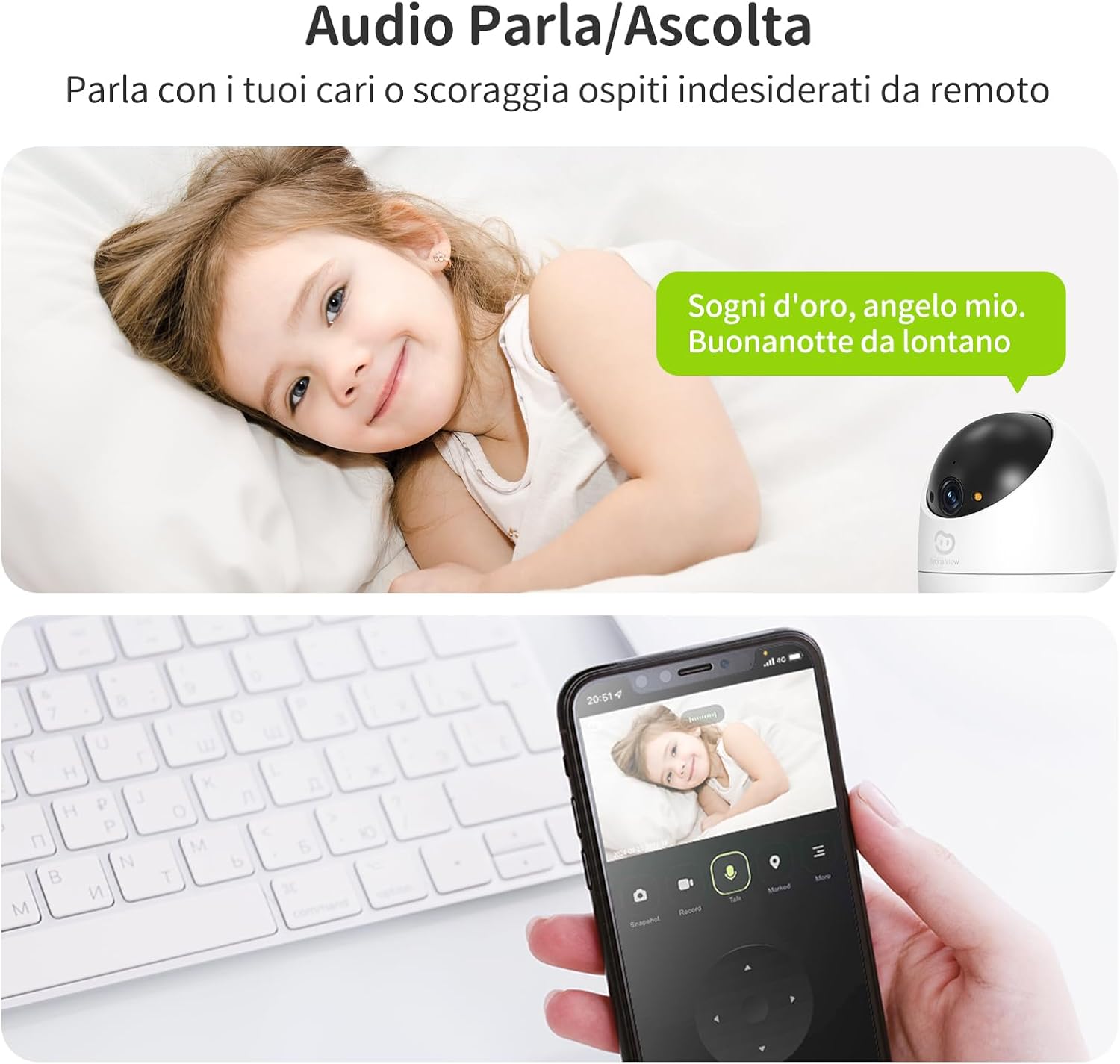 Beans View Telecamera Sicurezza Interni 360° 1080P - immagine 9